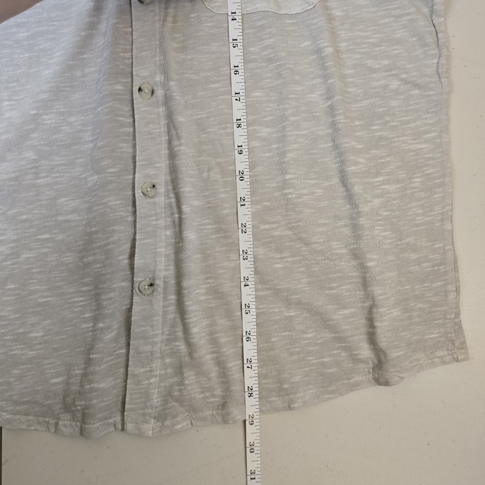 NWT Goodfellow Light Gray Short Sleeve Button Down Shirt Stone - Picture 9 of 10